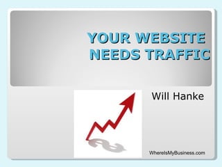 YOUR WEBSITE  NEEDS TRAFFIC Will Hanke WhereIsMyBusiness.com 