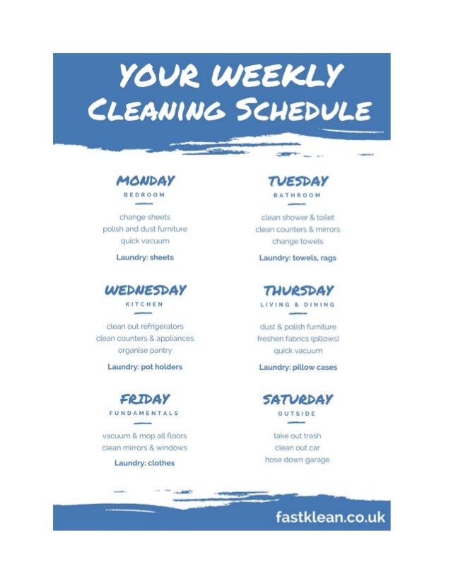 Your Weekly Cleaning Schedule