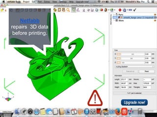 Netfabb
repairs 3D data
before printing.
 