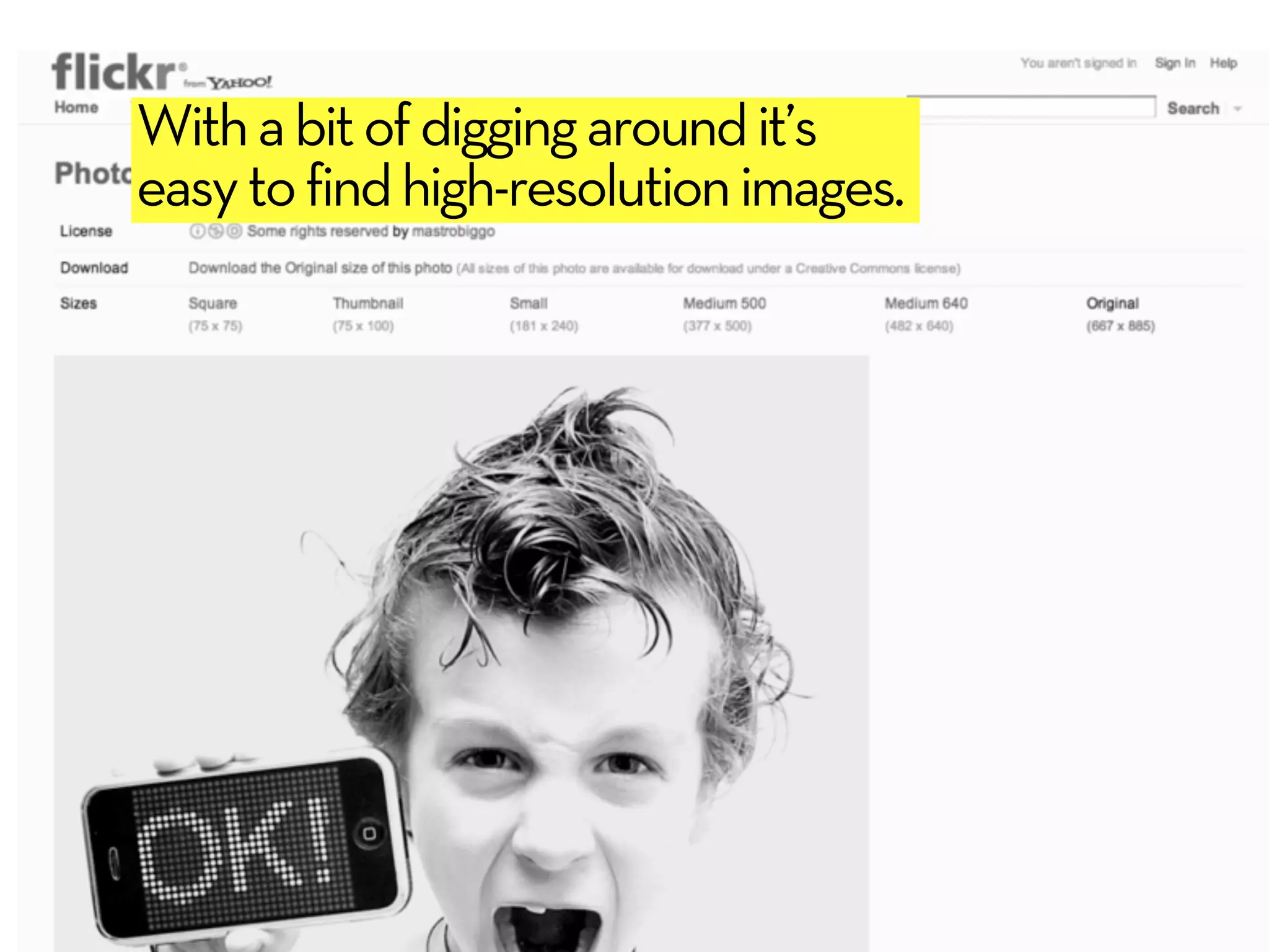 With a bit of digging around it’s
easy to find high-resolution images.
 