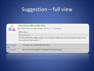 Suggestion – full view 