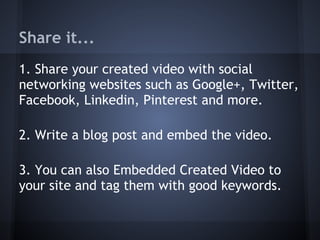 Youtube video promotion presentation