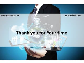 Thank you for Your time
www.youtestme.com www.mallocinc.com
 