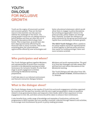 YOUTH
DIALOGUE
FOR INCLUSIVE
GROWTH
 