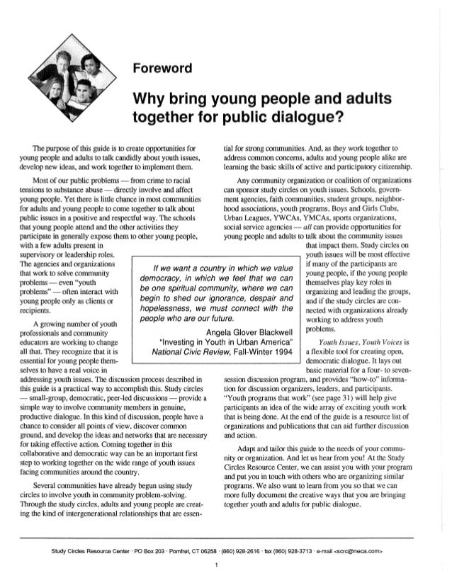 Youth Issues, Youth Voices: A Guide for Engaging Youth and Adults in Public Dialogue and Problem Solving Slide 3