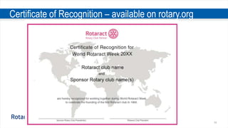 11
Certificate of Recognition – available on rotary.org
 