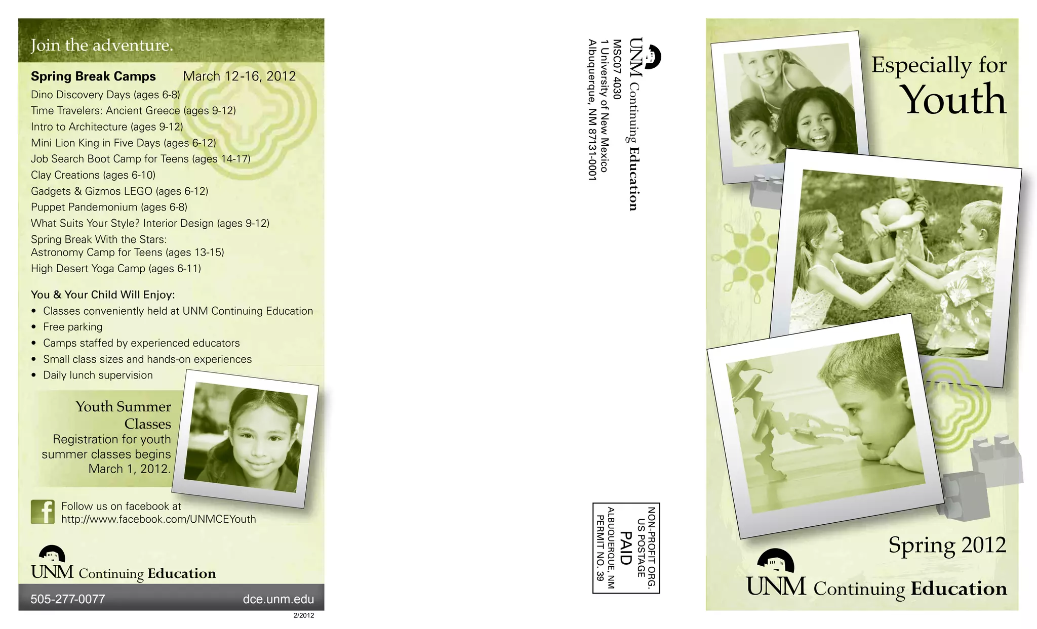 Youth Spring 2012 brochure UNM Continuing Education PPT