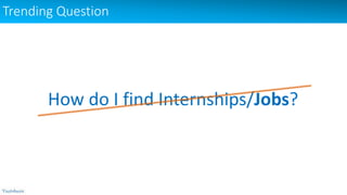 Trending Question
How do I find Internships/Jobs?
 