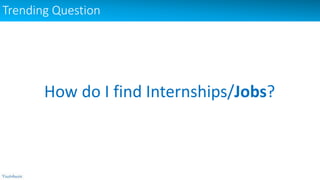 Trending Question
How do I find Internships/Jobs?
 
