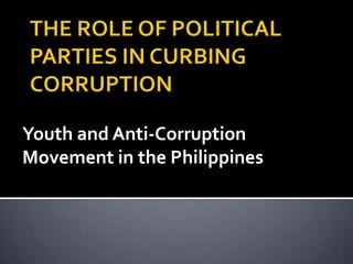 Youth and Anti-Corruption
Movement in the Philippines
 