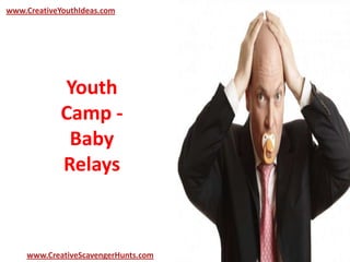 Youth
Camp -
Baby
Relays
www.CreativeYouthIdeas.com
www.CreativeScavengerHunts.com
 