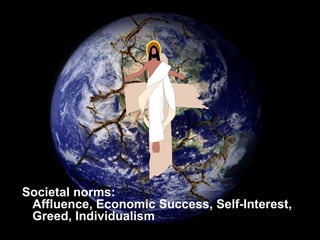 Has its origin in our understanding … experience of God Communitarian Involved & Inviting LOVE Engenders a deepening experience of God through our response/commitment to love Fosters a new way of  seeing  and  living  that empowers us to  cross “boundaries”  …  a lifelong response & commitment  … discipleship 