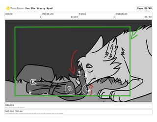 Scene
5
Duration
04:00
Panel
2
Duration
01:00
Dialog
Wolf: "Like the ones who came before you."
Action Notes
The fox eventually gives in to the curiosity and slips the quiver on over their head. The quiver begins to shine brighter.
You The Starry Eyed Page 29/48
 