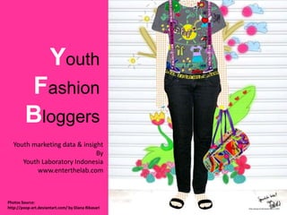 Youth Fashion Bloggers Youth marketing data & insight By Youth Laboratory Indonesia www.enterthelab.com Photos Source: http://poop-art.deviantart.com/ by Diana Rikasari 