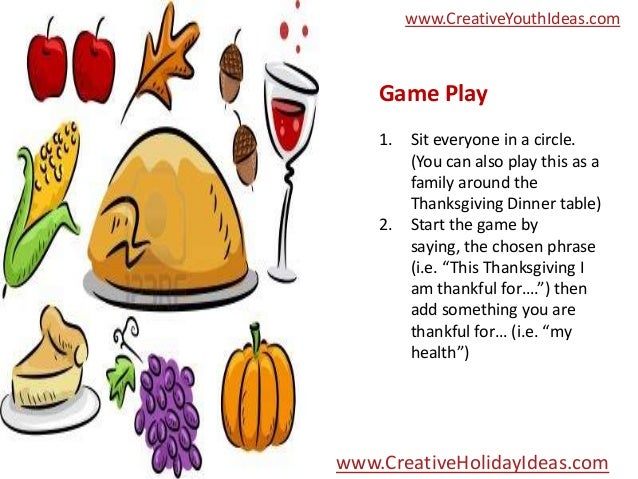 Youth Icebreakers Thanksgiving Memory Game