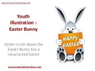 www.CreativeYouthIdeas.com




          Youth
      Illustration -
      Easter Bunny

  Easter is not about the
    Easter Bunny but a
    resurrected Savior

     www.CreativeEasterIdeas.com
 
