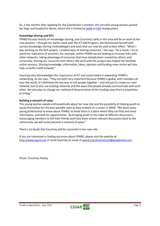 Growing Talents: Youth in Agriculture