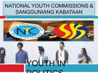 YOUTH IN
NATIONAL YOUTH COMMISSIONS &
SANGGUNIANG KABATAAN
 