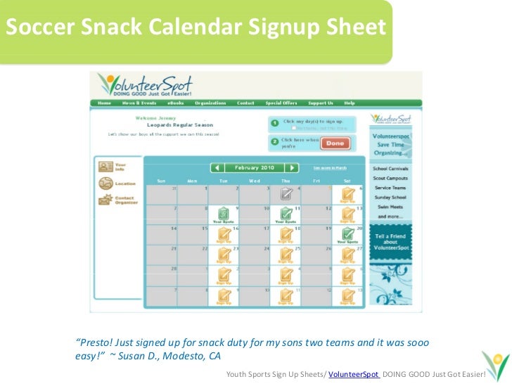 online sign up sheets for youth sports