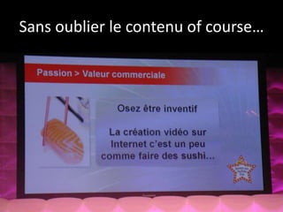 Sans oublier le contenu of course…