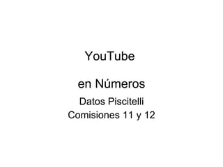 YouTube  en Números Datos Piscitelli Comisiones 11 y 12 