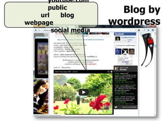 Blog by
wordpress
youtube.com
public
url blog
webpage
social media
 