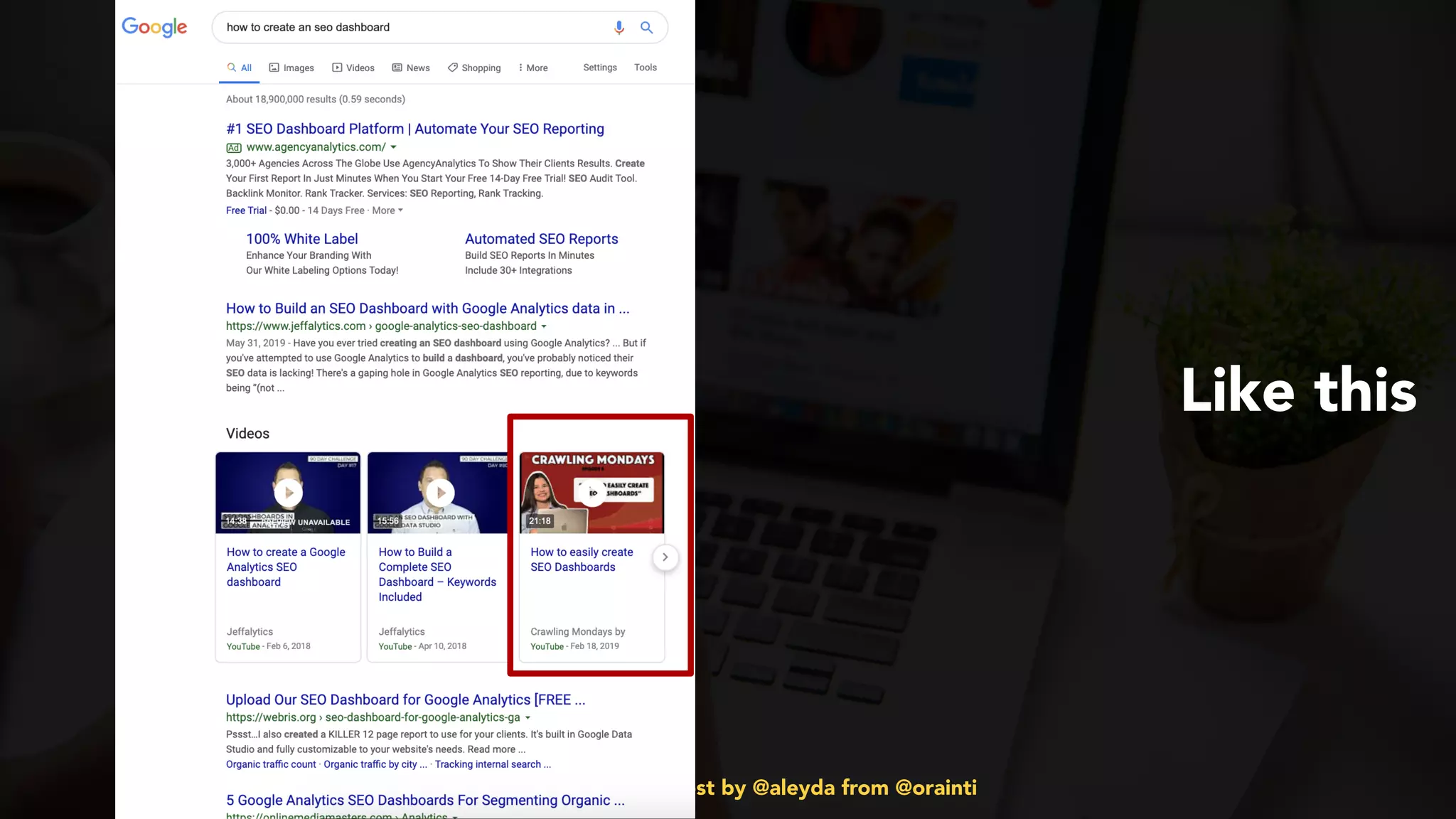 #videoseo at #smxwest by @aleyda from @orainti
Like this
 