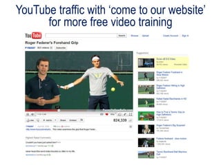 YouTube traffic with „come to our website‟
for more free video training

 
