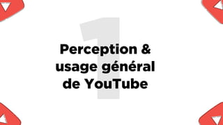 Perception &
usage général
de YouTube
 