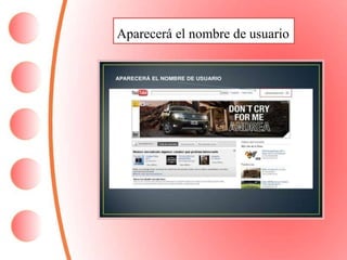 Aparecerá el nombre de usuario 
 