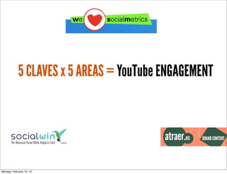 5 CLAVES x 5 AREAS = YouTube ENGAGEMENT

Monday, February 10, 14

 