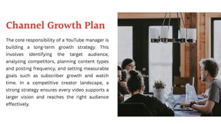 YouTube Manager Duties Explained for Creators and Businesses | PDF