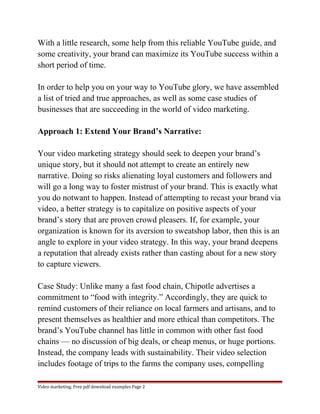 Youtube Guide Example Youtube marketing digital | DOC