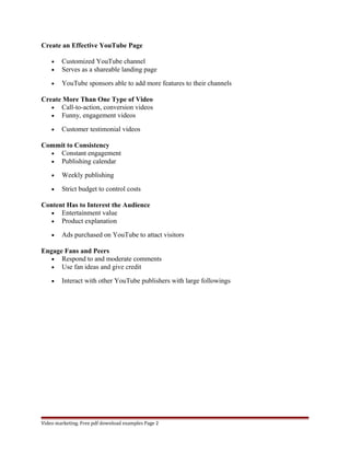 Youtube marketing proposal | DOC