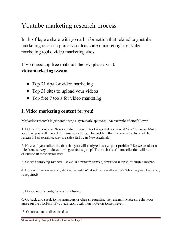 Youtube Marketing Research Process - youtube marketing research process in this file we share with you all information that related