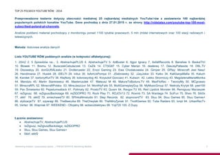 Youtuberzy 2014r w Polsce | PDF