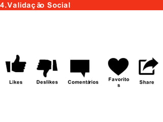 Likes Deslikes Comentários ShareFavoritos
TÍTULOS MINIATURAS DESCRIÇÃO VALIDAÇÃO SOCIAL4.Validação Social
 