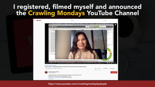 #youtubeseo at #semrushconf2019 by @aleyda from @oraintihttps://www.youtube.com/c/crawlingmondaysbyaleyda
I registered, filmed myself and announced  
the Crawling Mondays YouTube Channel
 