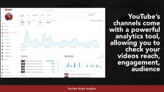 #youtubeseo at #semrushconf2019 by @aleyda from @oraintiYouTube Studio Analytics
YouTube’s
channels come
with a powerful
a...