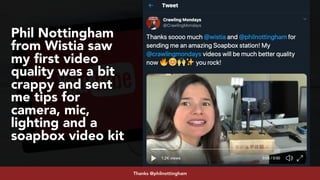 #youtubeseo at #semrushconf2019 by @aleyda from @orainti
Phil Nottingham
from Wistia saw
my ﬁrst video
quality was a bit
c...