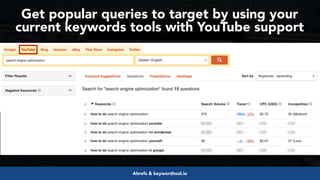 #youtubeseo at #semrushwebinar by @aleyda from @oraintiAhrefs & keywordtool.io
Get popular queries to target by using your...