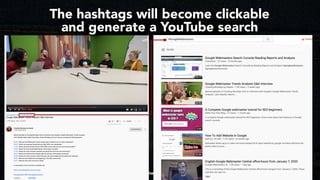 #youtubeseo at #semrushwebinar by @aleyda from @orainti
The hashtags will become clickable  
and generate a YouTube search
 
