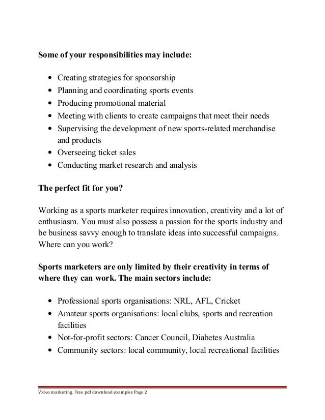 Youtube sports marketing job