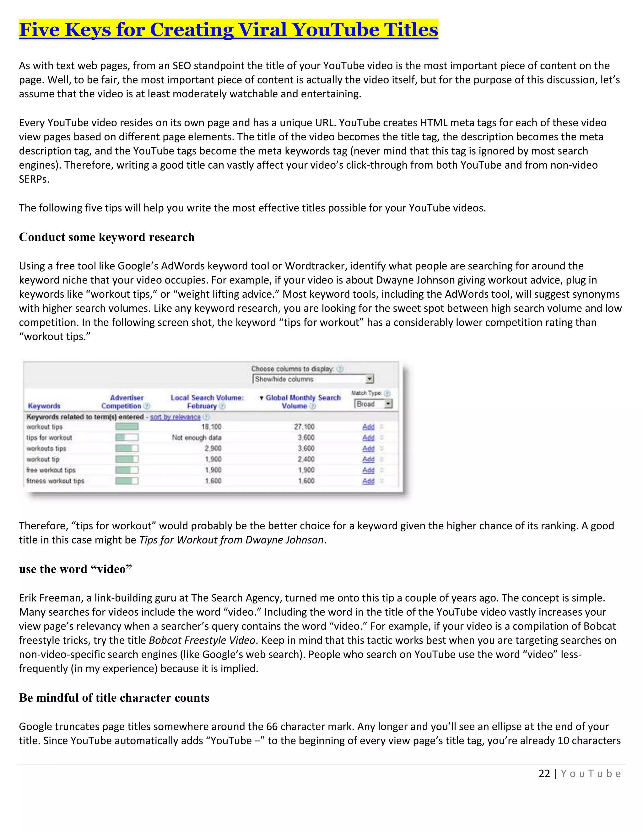 YouTube Tactical Guide