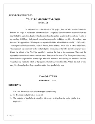 Youtube video download using python project report.pdf
