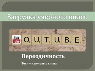 Переодичность
Теги – ключевые слова
 