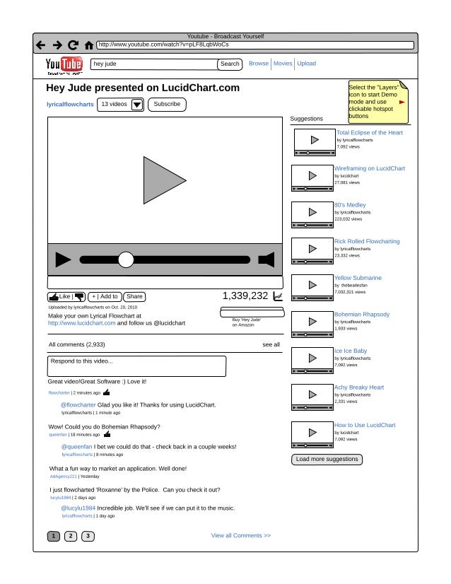 Youtube wireframe