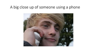 A big close up of someone using a phone
 