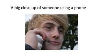 A big close up of someone using a phone
 