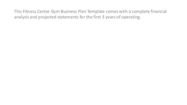 Free business plan for a fitness center